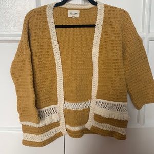 Sezane yellow cardigan